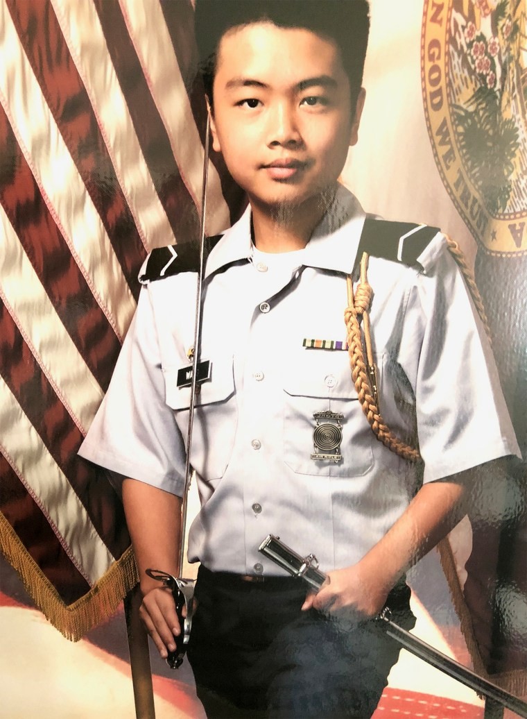 Peter Wang in JROTC Uniform