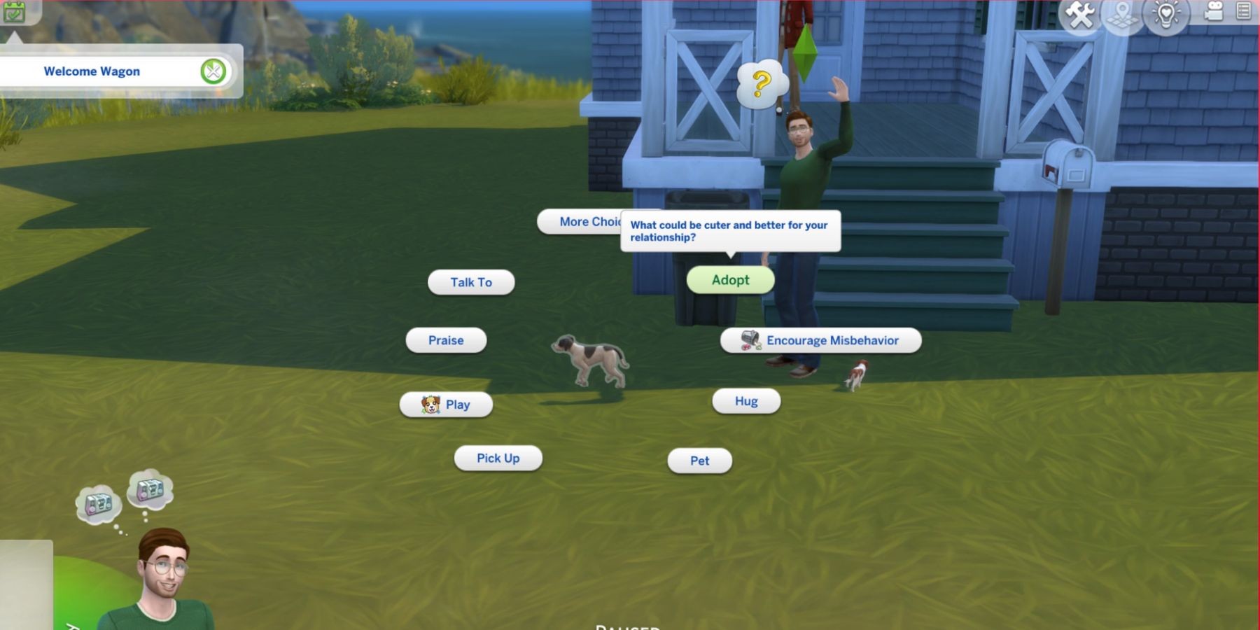 Adopting a stray dog in The Sims 4