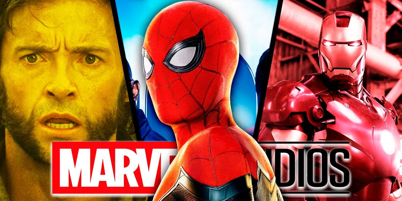 A split image shows Spider-Man, Wolverine and Iron Man