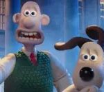 Wallace and Gromit in Vengeance Most Fowl, running away from danger, Wallace holding a torch, showcasing the classic animated duo.