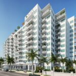 Vantage St Pete exterior view showcasing the modern architecture of the apartment complex in St. Petersburg, Florida.