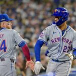 Pete Alonso in Mets uniform, pondering free agency options, New York Mets first baseman