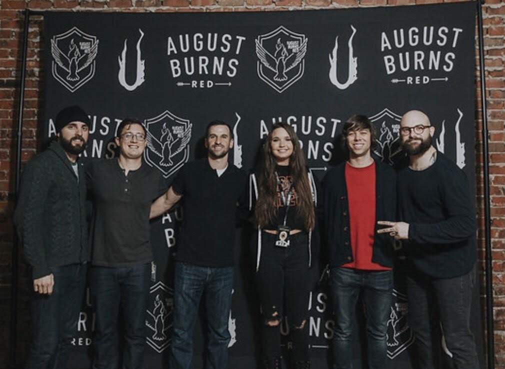 August Burns Red band photo at Arizona Petes venue