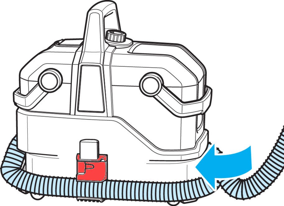 Securing hose handle to Bissell Little Green HydroSteam clip