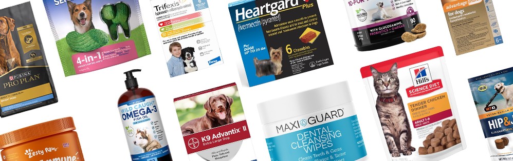 Online vet pet pharmacy promotion banner, highlighting convenience and ease of ordering.