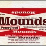 Vintage Peter Paul Mounds candy bar wrapper from the 1970s