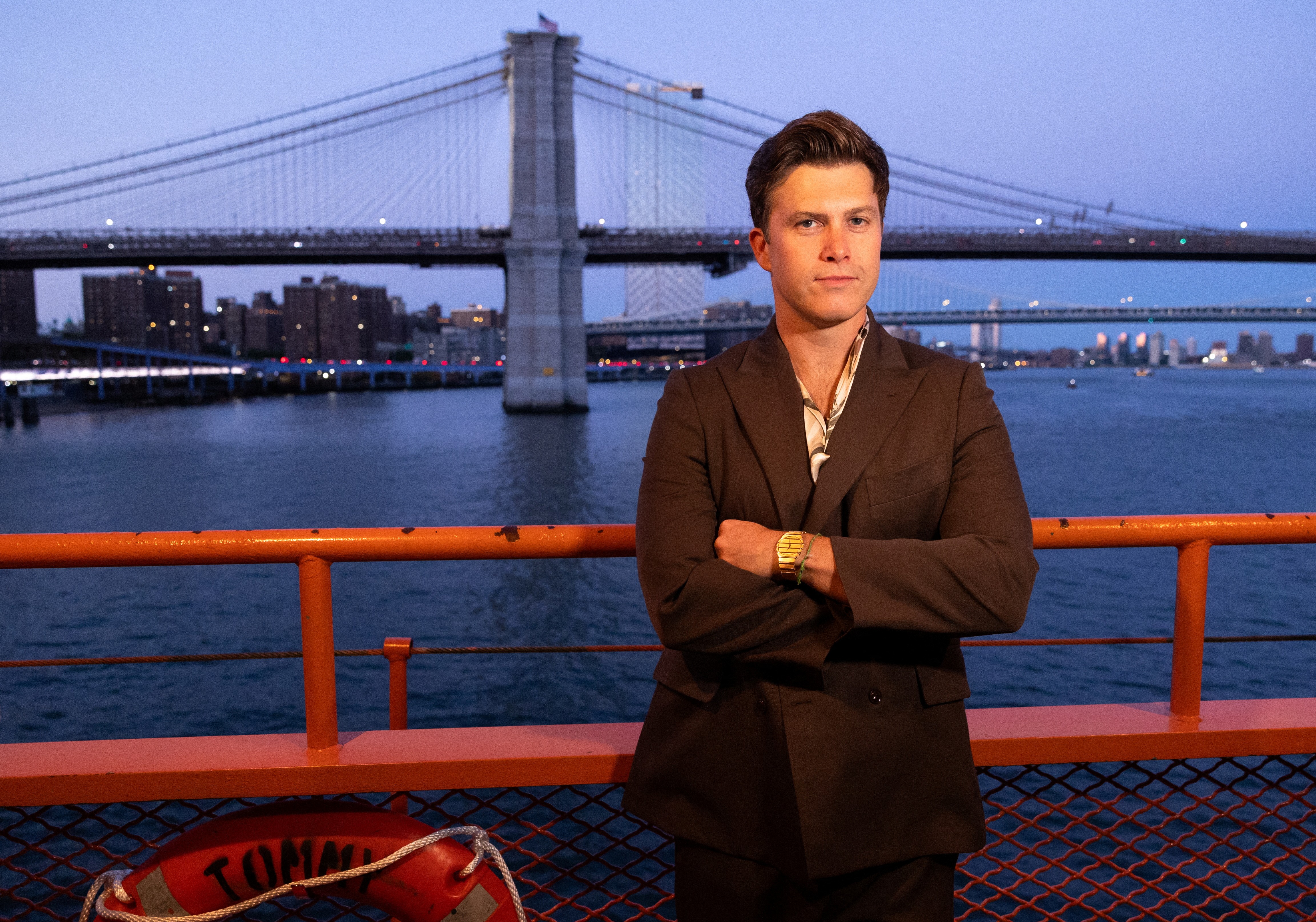 Colin Jost aboard the MV John F. Kennedy ferryboat