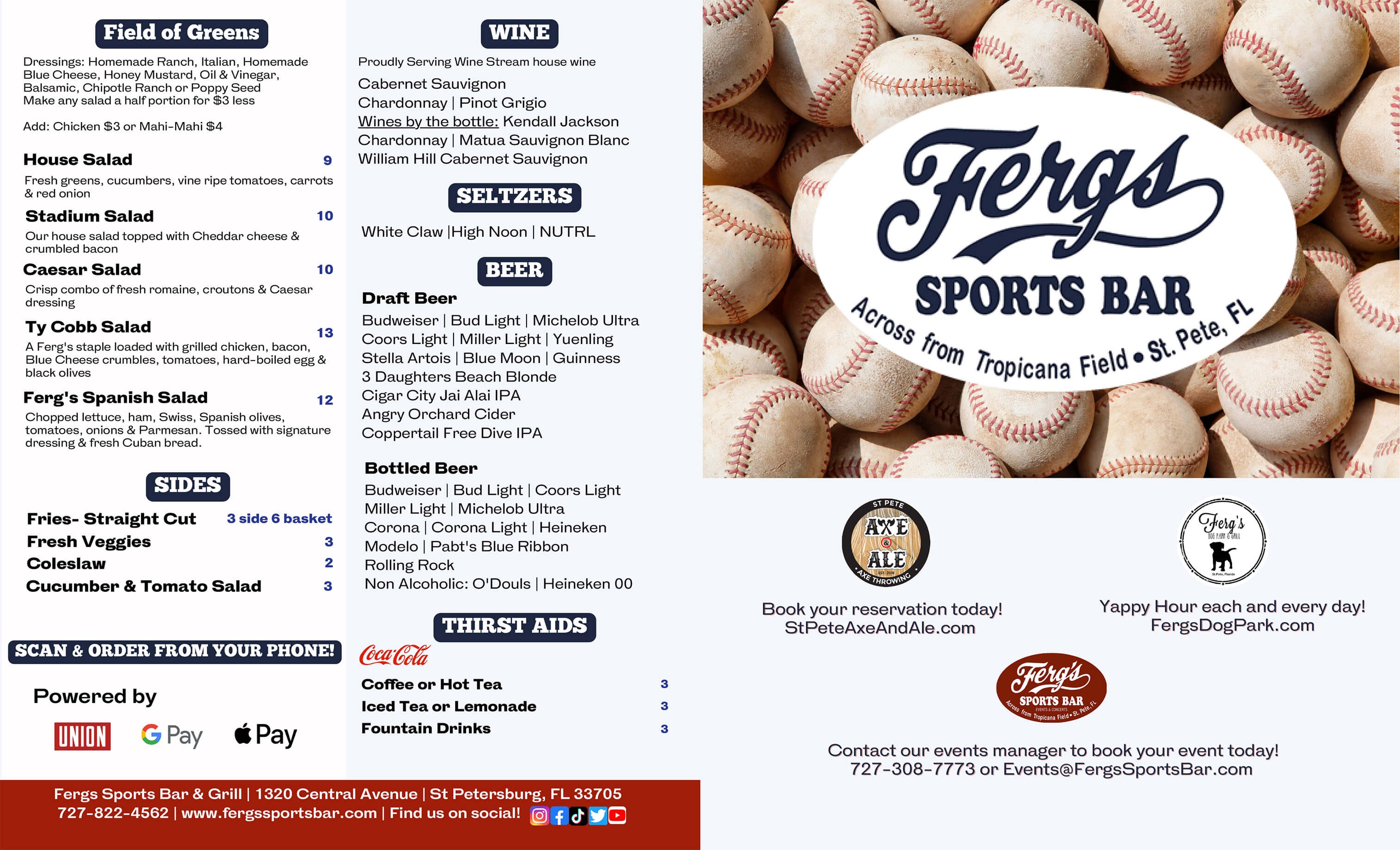 Ferg's Sports Bar St Pete Menu Example - Delicious Food and Drinks