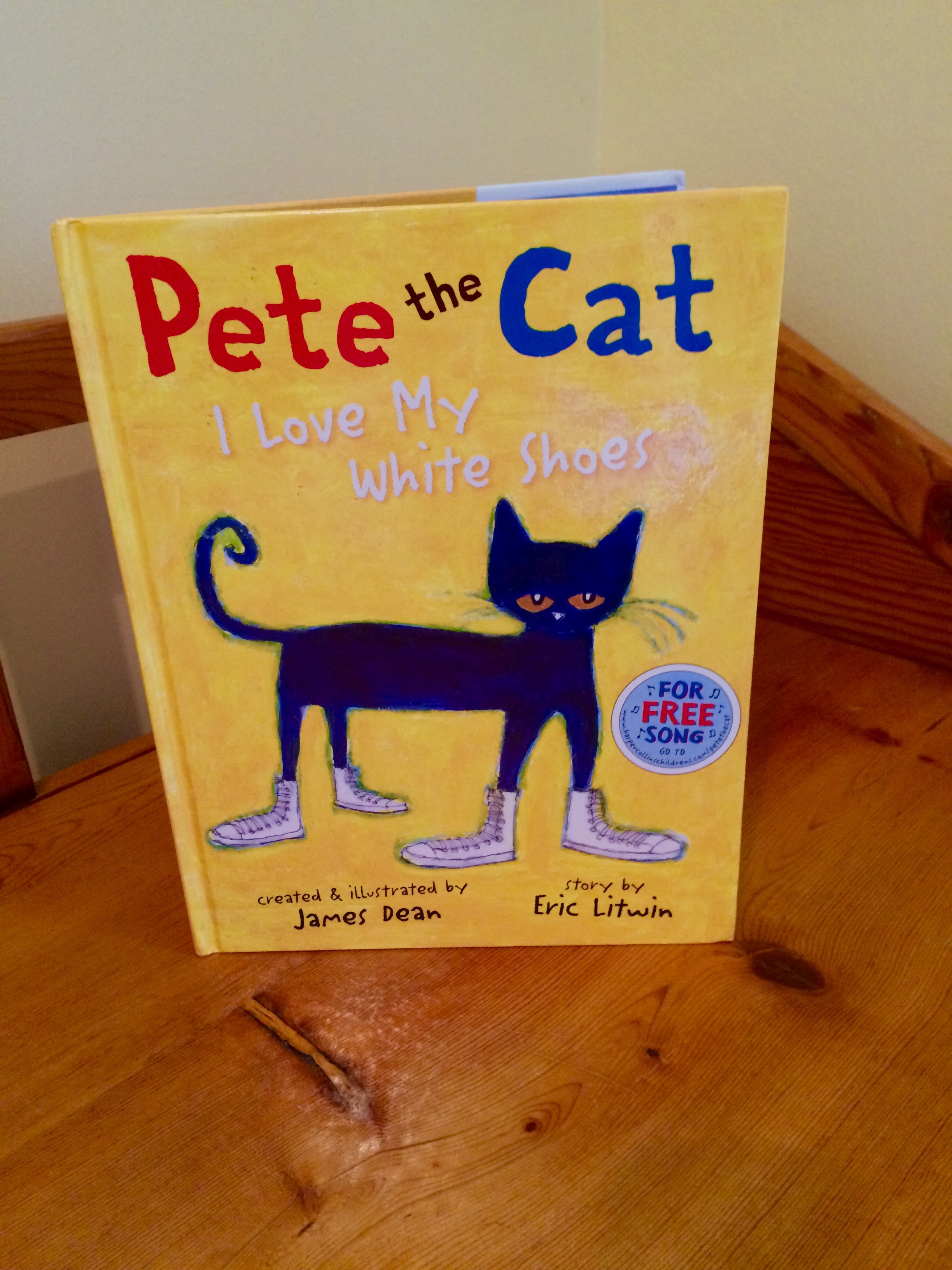 Pete the Cat book cover with white shoes