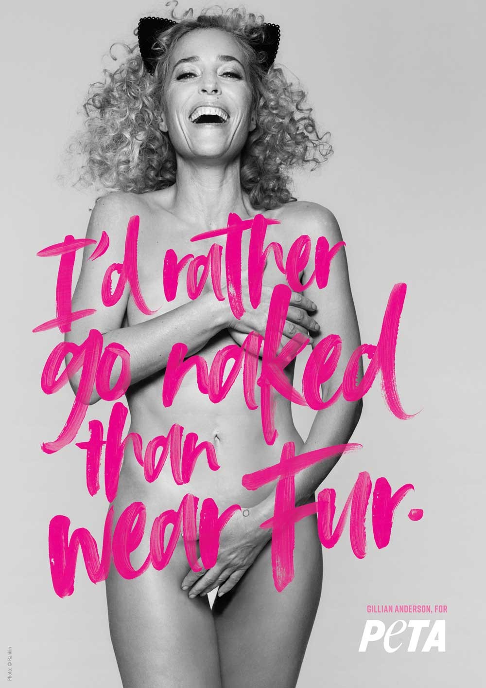 Gillian Anderson nude for fur-free campaign