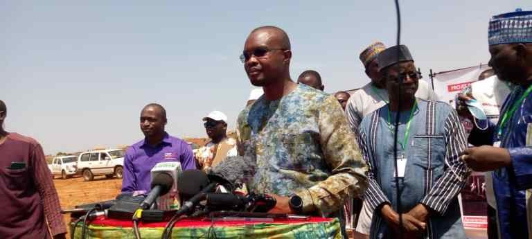 Groundbreaking ceremony for the City of Artists in Bobo Dioulasso, Burkina Faso, signifying a major investment in cultural infrastructure and artistic development.