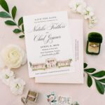 Bride's watercolor save-the-date card for MFA St. Pete wedding