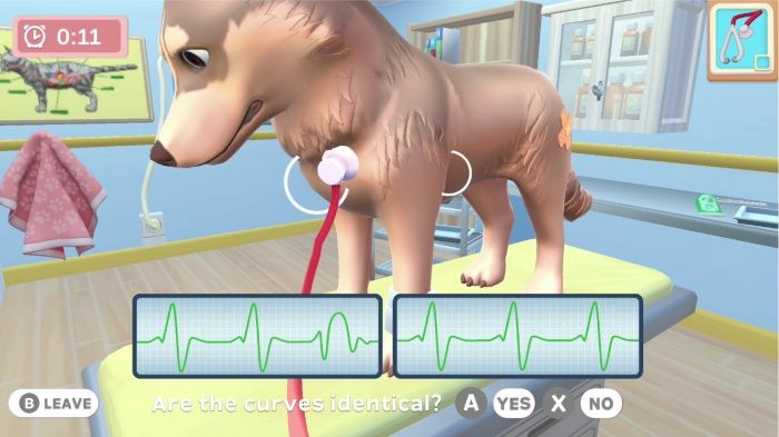 Gameplay in My Universe Pet Clinic Cats & Dogs featuring a dog patient