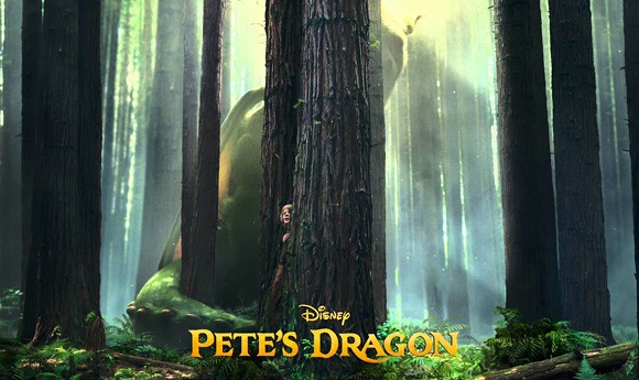 Pete's Dragon Movie Poster Featuring Pete and Elliot