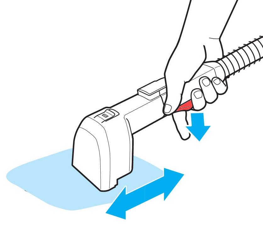 Scrubbing stain with Bissell Little Green HydroSteam tool