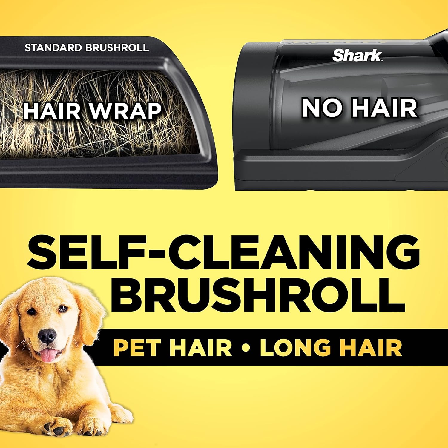 Shark AZ self-cleaning pet hair vacuum demonstrating brush roll