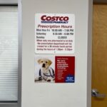 Sign about pet meds options at Costco.