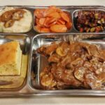 tv dinner nostalgia sailsbury seitan potatoes carrots apples cornbread peter gabriel