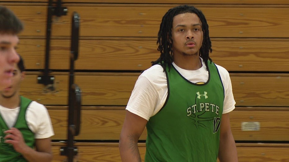 Nijaun Harris at practice with his team.