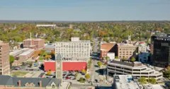 Aerial view of Springfield, Ohio, showing the city's layout and community spaces, highlighting the importance of integration and understanding