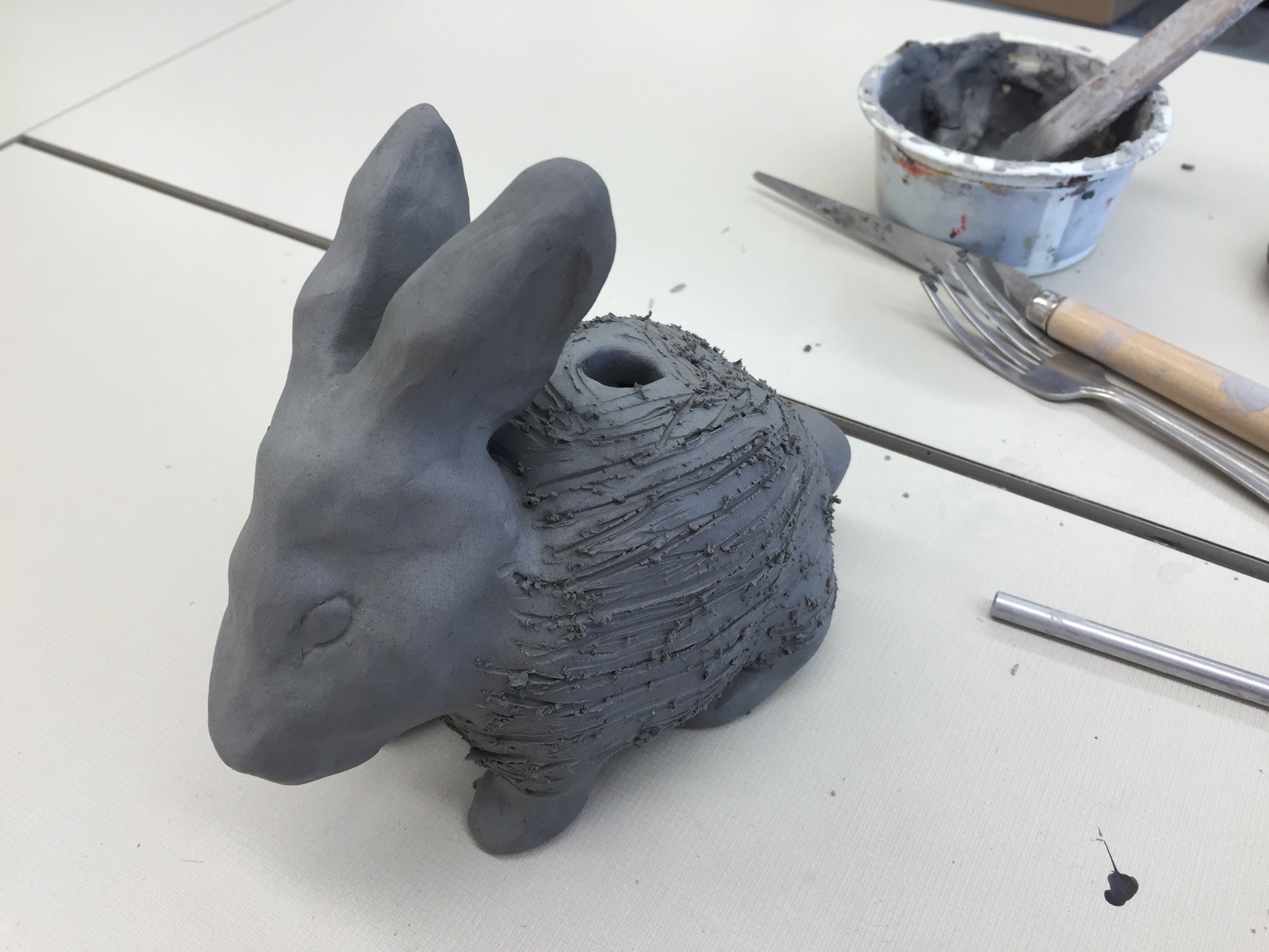 Chia pet after firing and soaking, ready for seed application