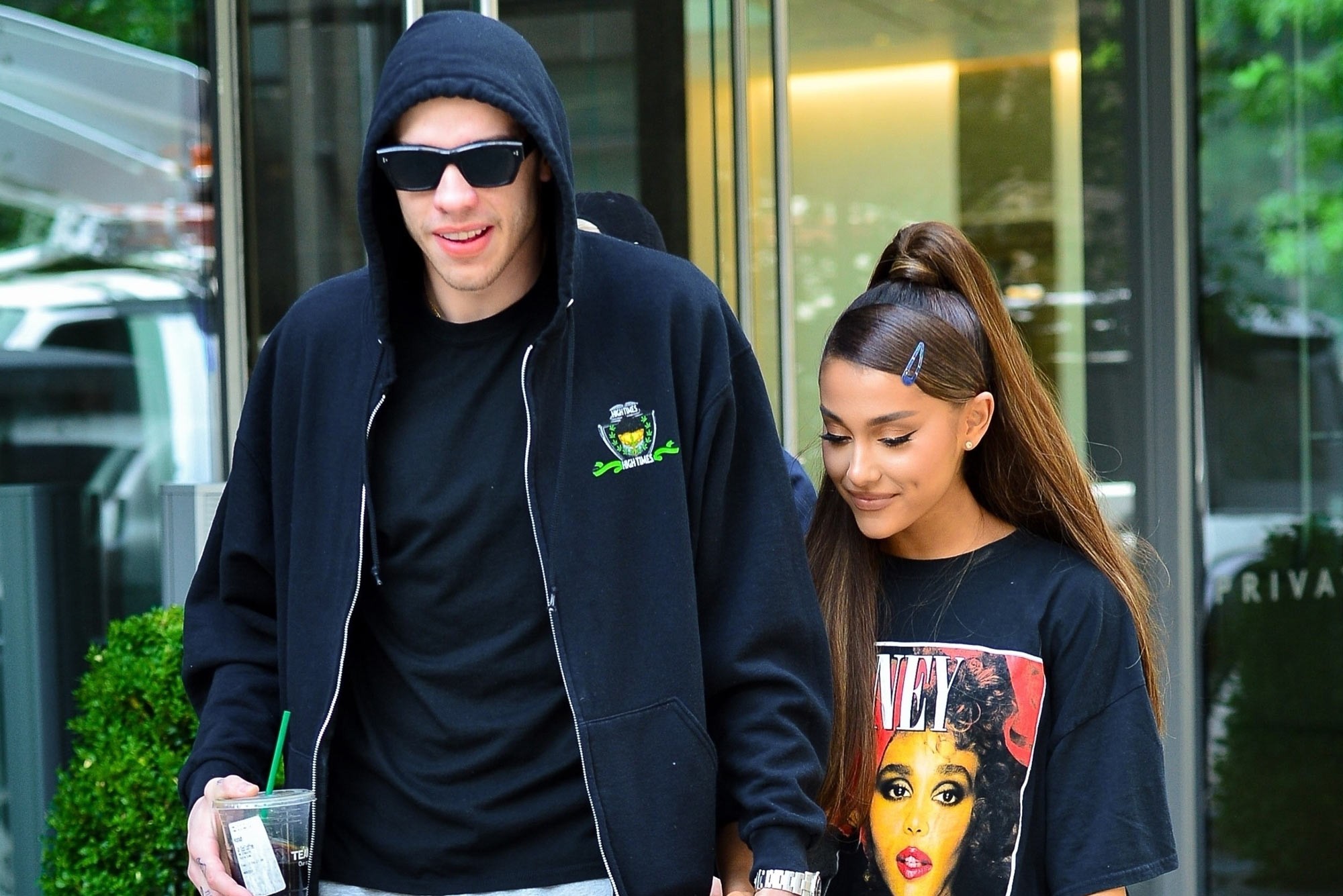Pete Davidson and Ariana Grande, photographed close together