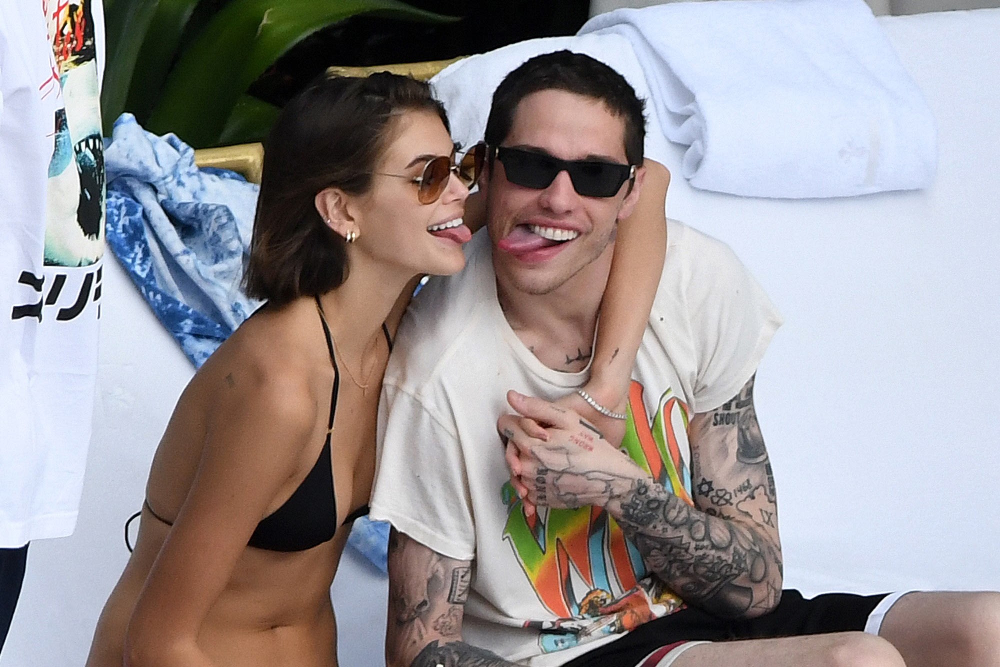 Kaia Gerber and Pete Davidson, photographed separately