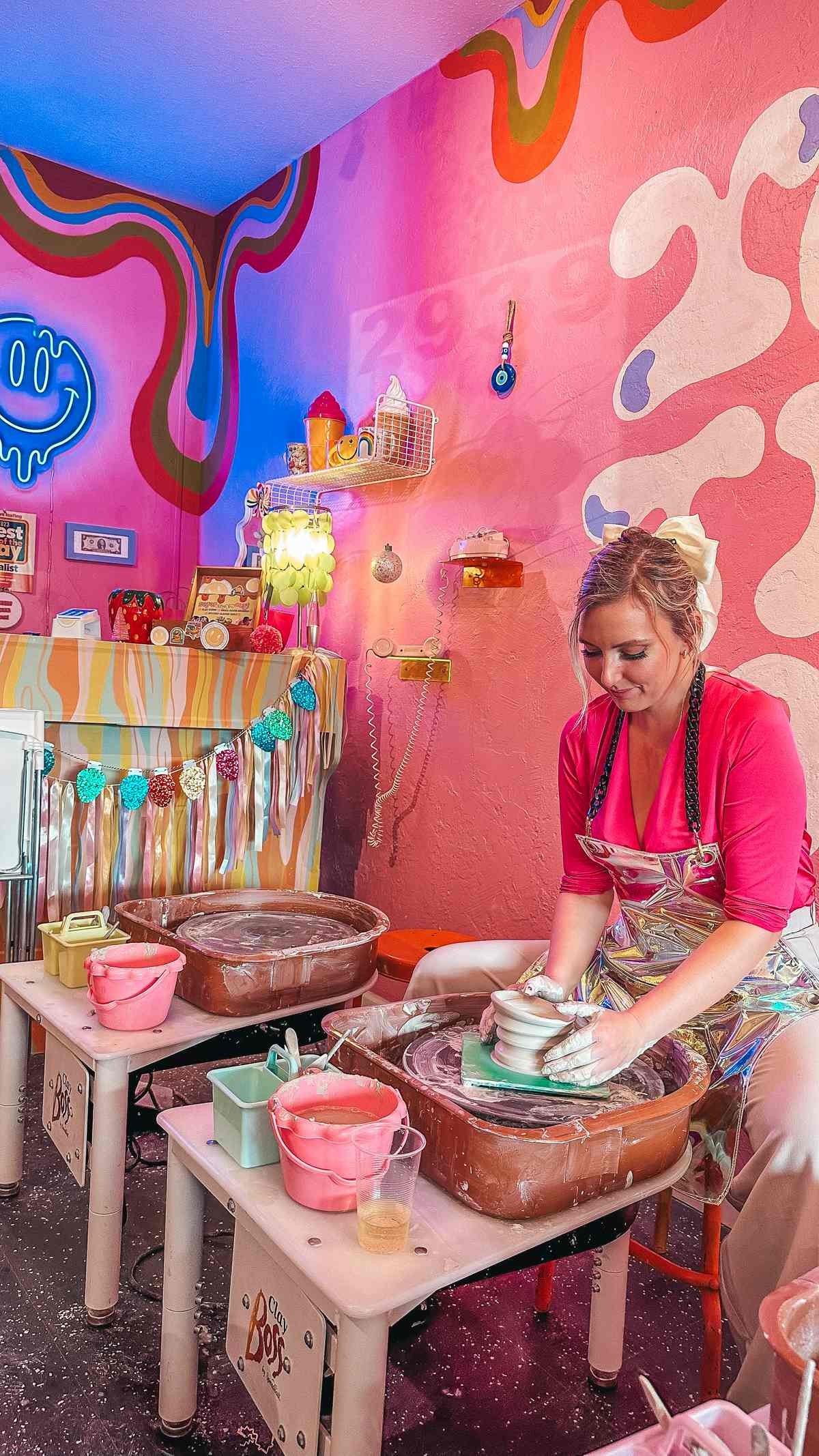 Pottery at Sugar Cream Clay in downtown St Pete, creating fun and engaging ways to express yourself and create lasting memories